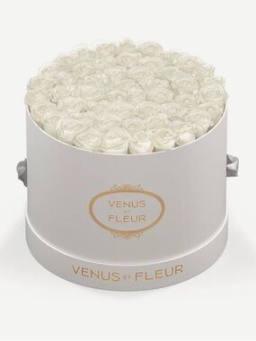 Venus et Fleur Ivory Round White Eternity Rose - Classic Floral
